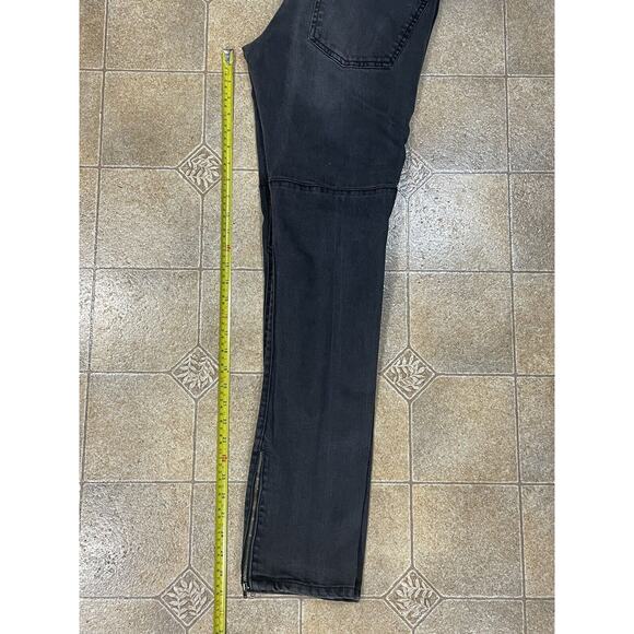 BDG Charcoal Distressed Skinny Stretch Jeans 31 Women's Zip Ankle Textured - Picture 10 of 13